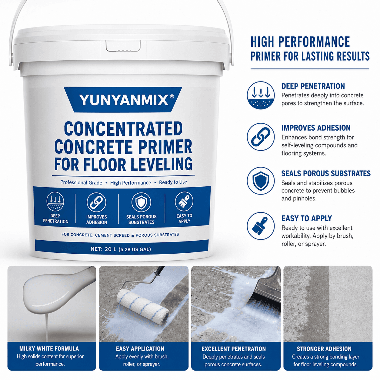 Concentrated Concrete Primer for Floor Leveling