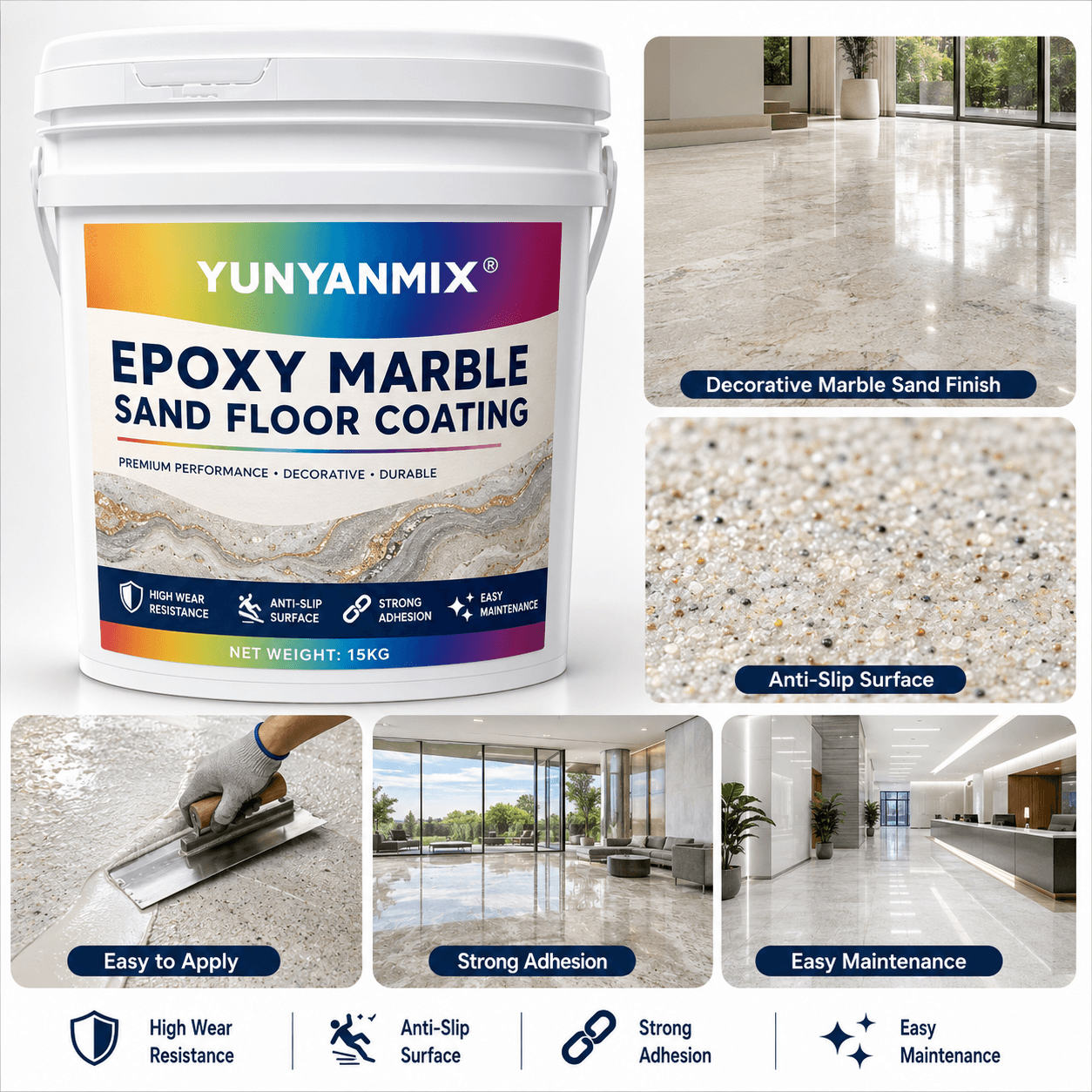 Two-Component Epoxy Marble Sand Floor Coating